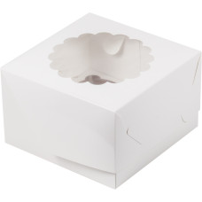 Коробка под капкейки с окошком 160*160*100 мм (4) (Белая)