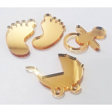 Набор мини топперов "Детский" №26 золото