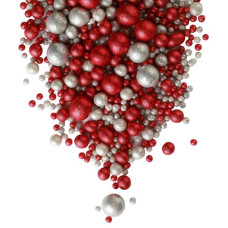 Драже "Блеск (Красный, серебро) №713", 50 гр