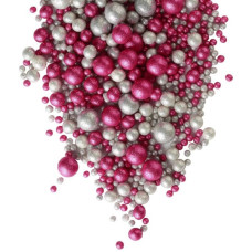 Драже "Блеск (Фуксия, серебро) №714", 50 гр