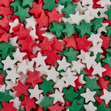 Посыпка "Звезды красные, белые, зеленые", 50 гр