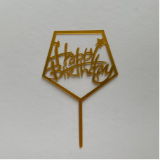 Топпер "С днём рождения" №13 золото