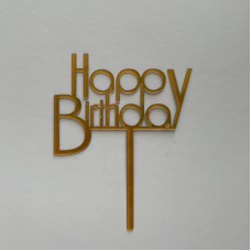 Топпер "С днём рождения" №12 золото