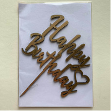 Топпер "Happy Birthday 3" золото