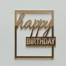 Топпер "Happy Birthday " золото Топпер "Happy Birthday " золото