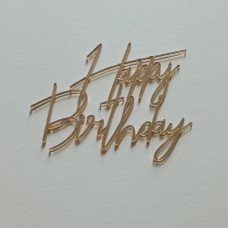 Топпер "Happy Birthday" золото Топпер "Happy Birthday" золото