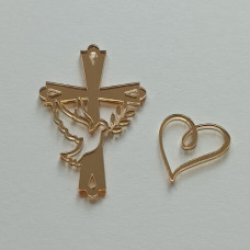 Топпер "Крест, голубь и ветвь" золото Топпер "Крест, голубь и ветвь" золото