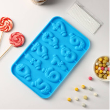 Форма для леденцов «Цифры-мальчики», 10 ячеек