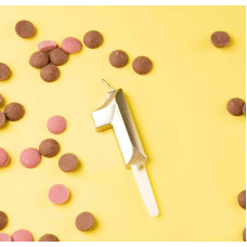 Свеча в торт "Цифра с гранью", 1 золотой