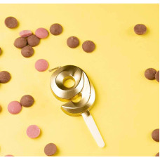 Свеча в торт "Цифра с гранью", 9 золотой