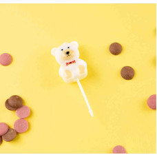 Свеча для торта "Мишка", белый